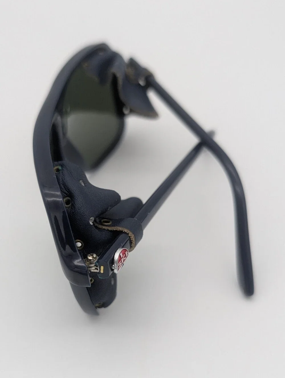 Vintage (1980s) I Ski Climbing Aviator Mirror Sunglasses w/Leather Blinders